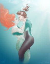 allydia - mermaid/surfer au