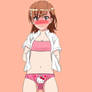 Misaka undressed in public with cute panties 