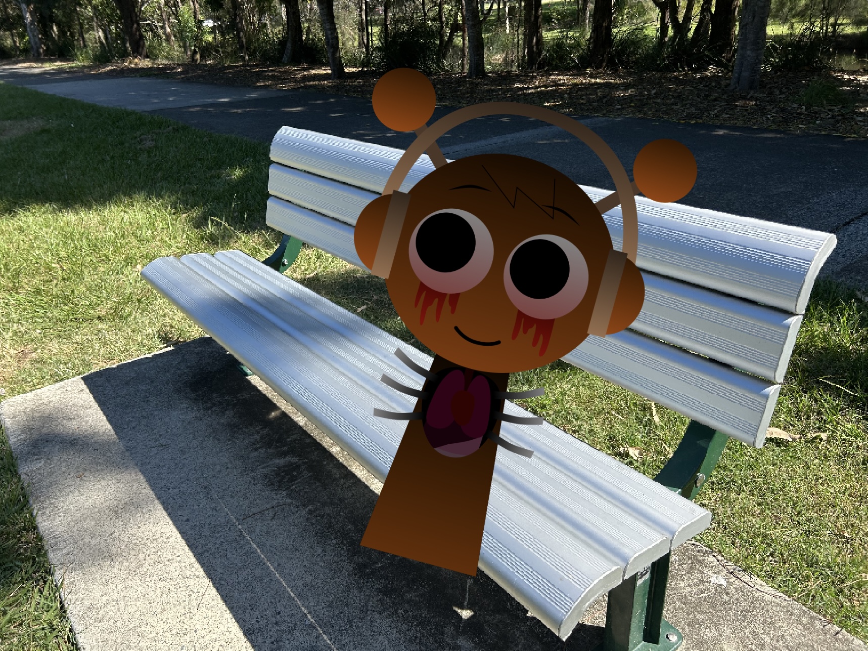 Horror Oren sitting on the bench by AussieLilyReturns on DeviantArt