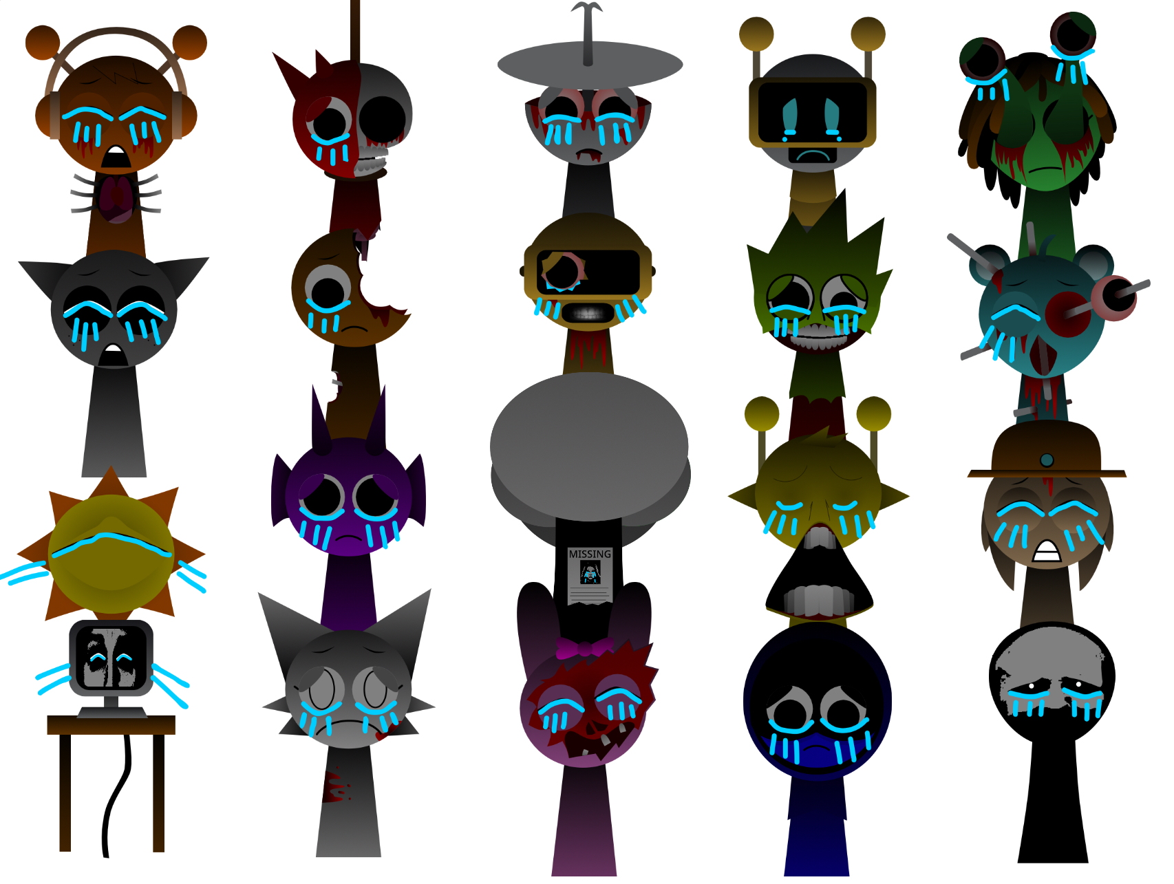 All Horror Sprunki Characters Crying Together by AussieLilyReturns on ...