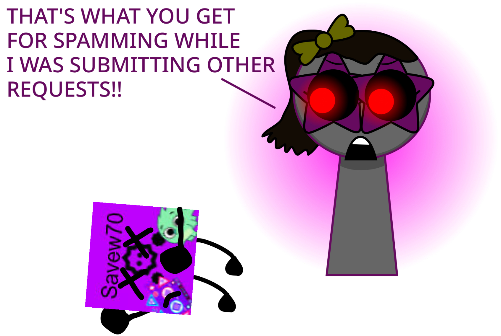 Spamming Deviantart Lily kills Savew70 for spamming by AussieLilyReturns on DeviantArt