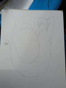 Merman Haruka Nanase (rough lineart)