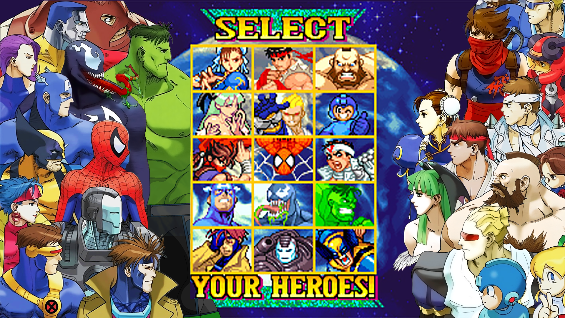 Marvel vs Capcom - Character Select by npcretro on DeviantArt