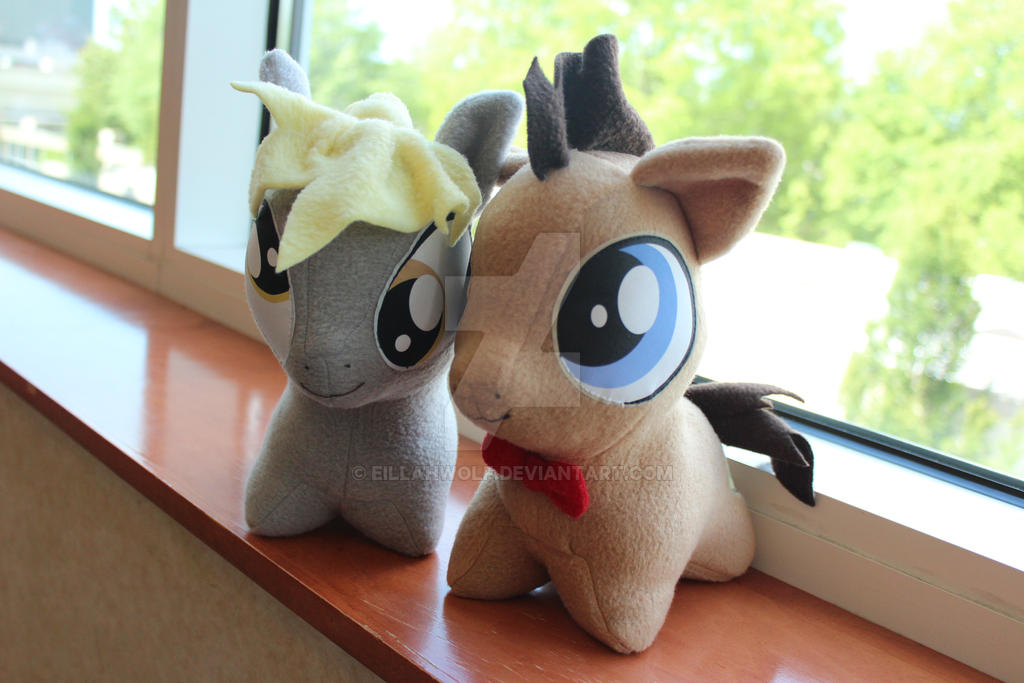 Doctor Whooves and Derpy Plushies