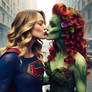 Poison Ivy and Supergirl kiss