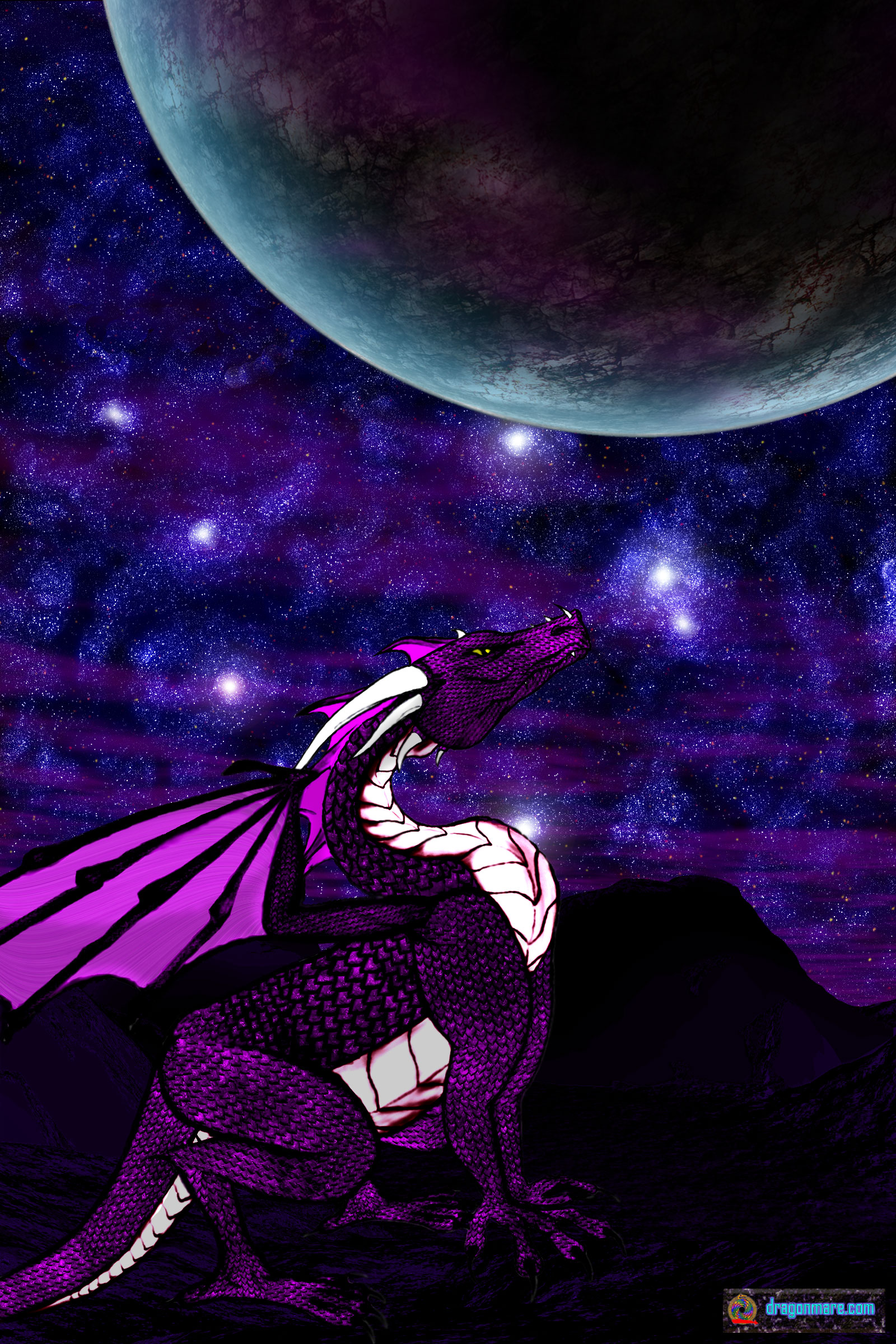 Alpha Draconis Nightsky by TrinaryOuroboros