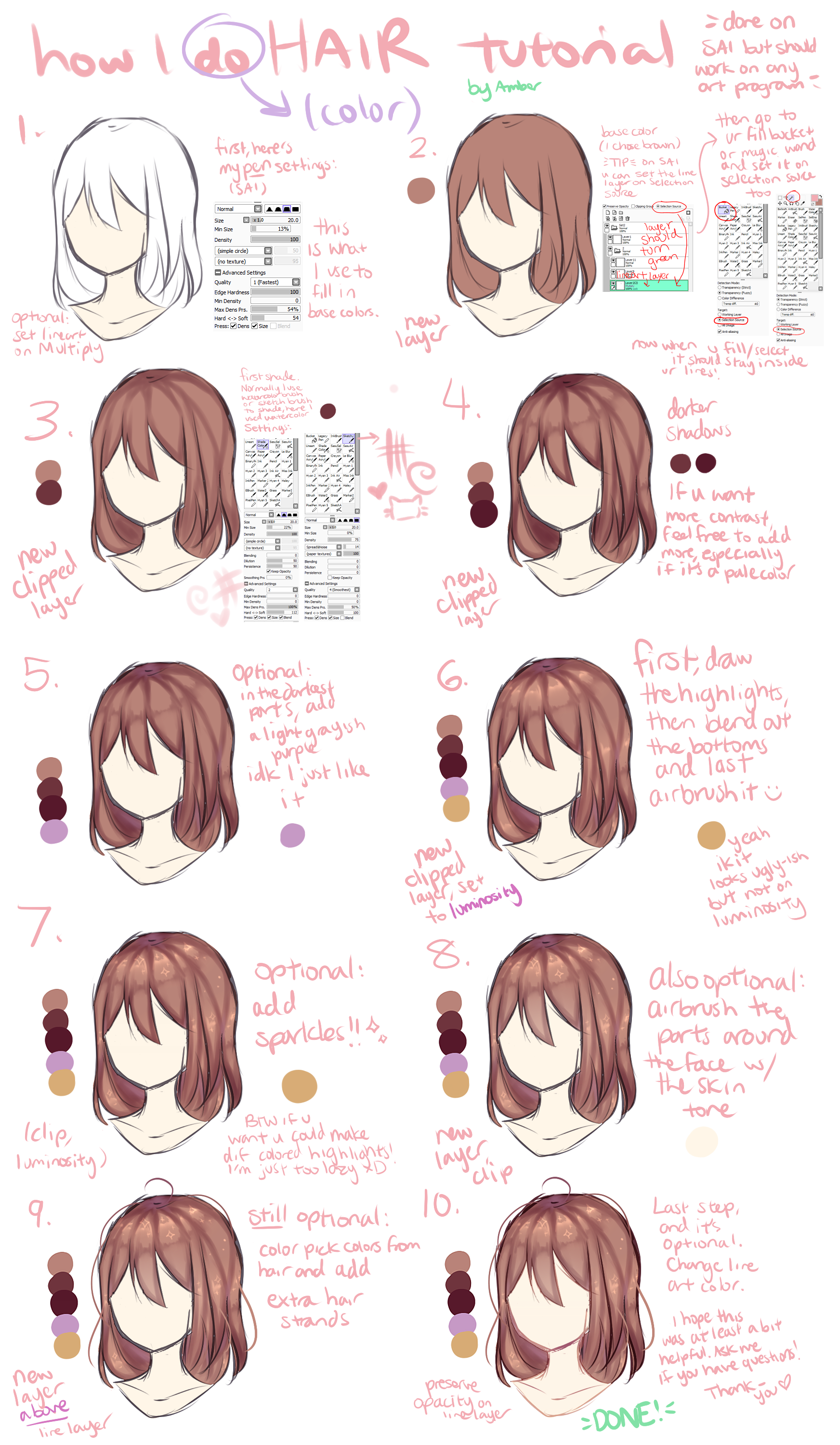 TUTORIAL] How to Color Anime Hair! 