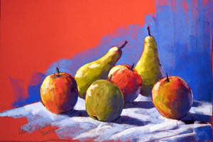 Apples and pears (soft pastel)