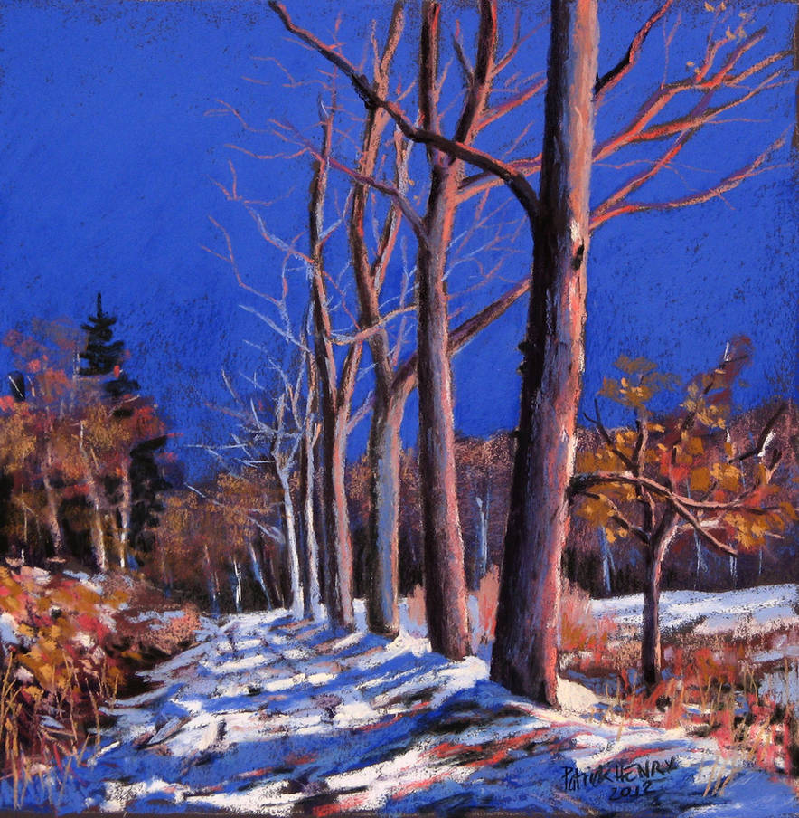 Snow in Normandy soft pastel by PatrickHENRY