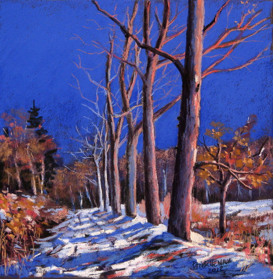Snow in Normandy soft pastel by PatrickHENRY Snow in Normandy soft pastel by PatrickHENRY