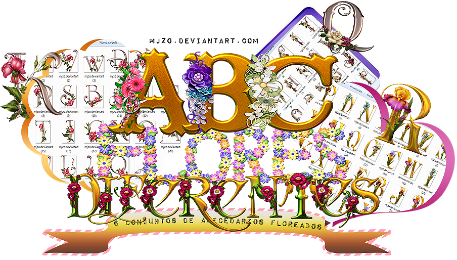 Abecedario de flores PNG/Flower alphabet PNG.