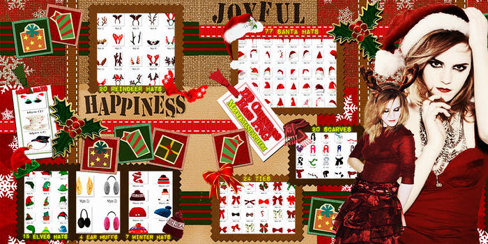 Christmas hats and clothes PNG.