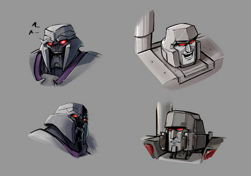 = Megatron Colored SKetch Head Studies =