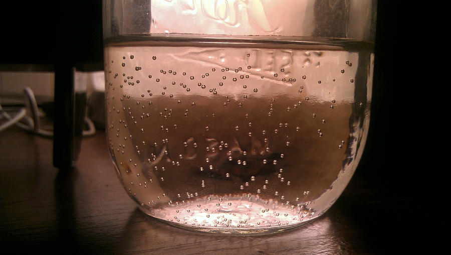 Close Up Bubble in Cup of Water