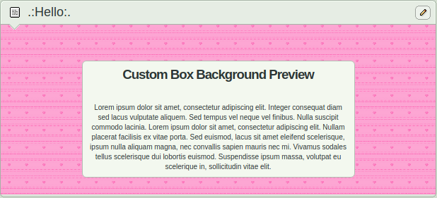 Custom Box Background Pink Pixel Heart and Dashes