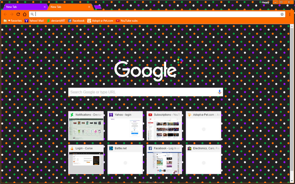 Spooky Halloween Polka Dot - Google Chrome Theme