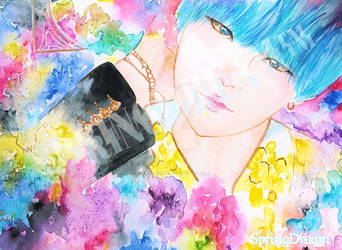 BTS Suga DNA Watercolor Fanart