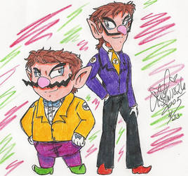 Wario and Waluigi in suits