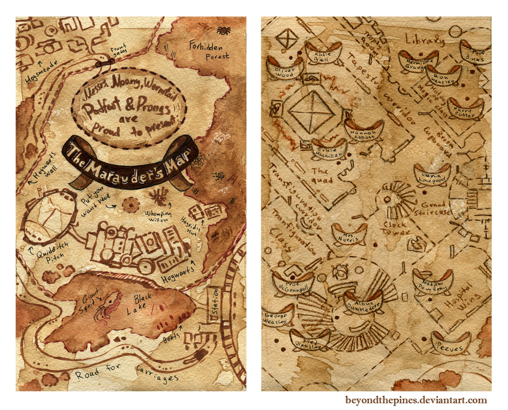 Marauder's Map by BeyondThePines on DeviantArt