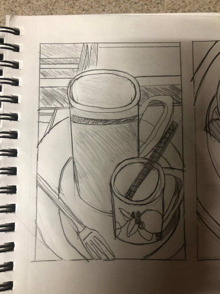 Dinnerware (Pencil Sketch) by OJK114 on DeviantArt