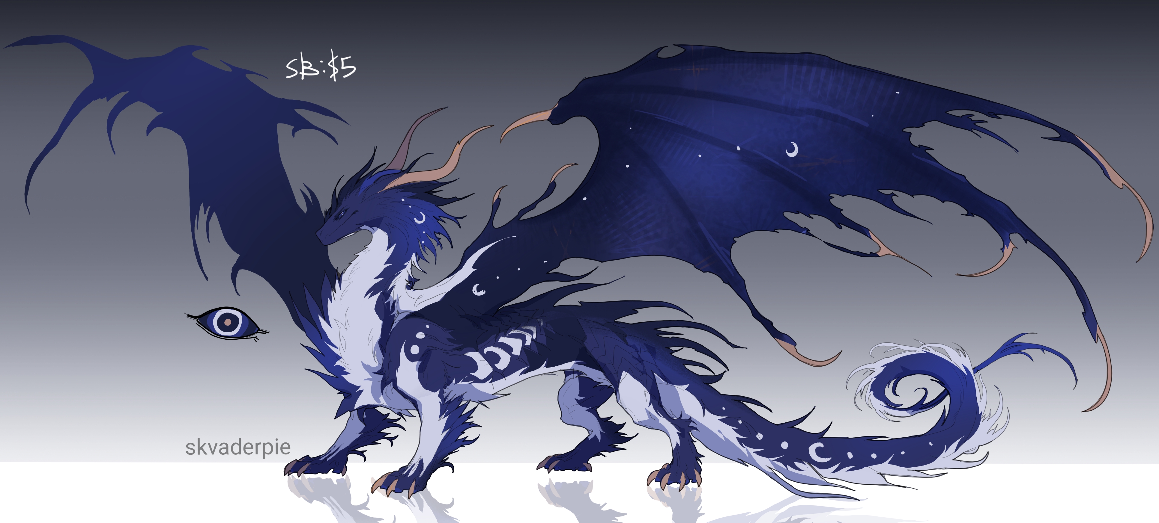 Moon Rabbit Dragon Moon Dragon - adopt auction - OPEN by SKVADERPIE on DeviantArt