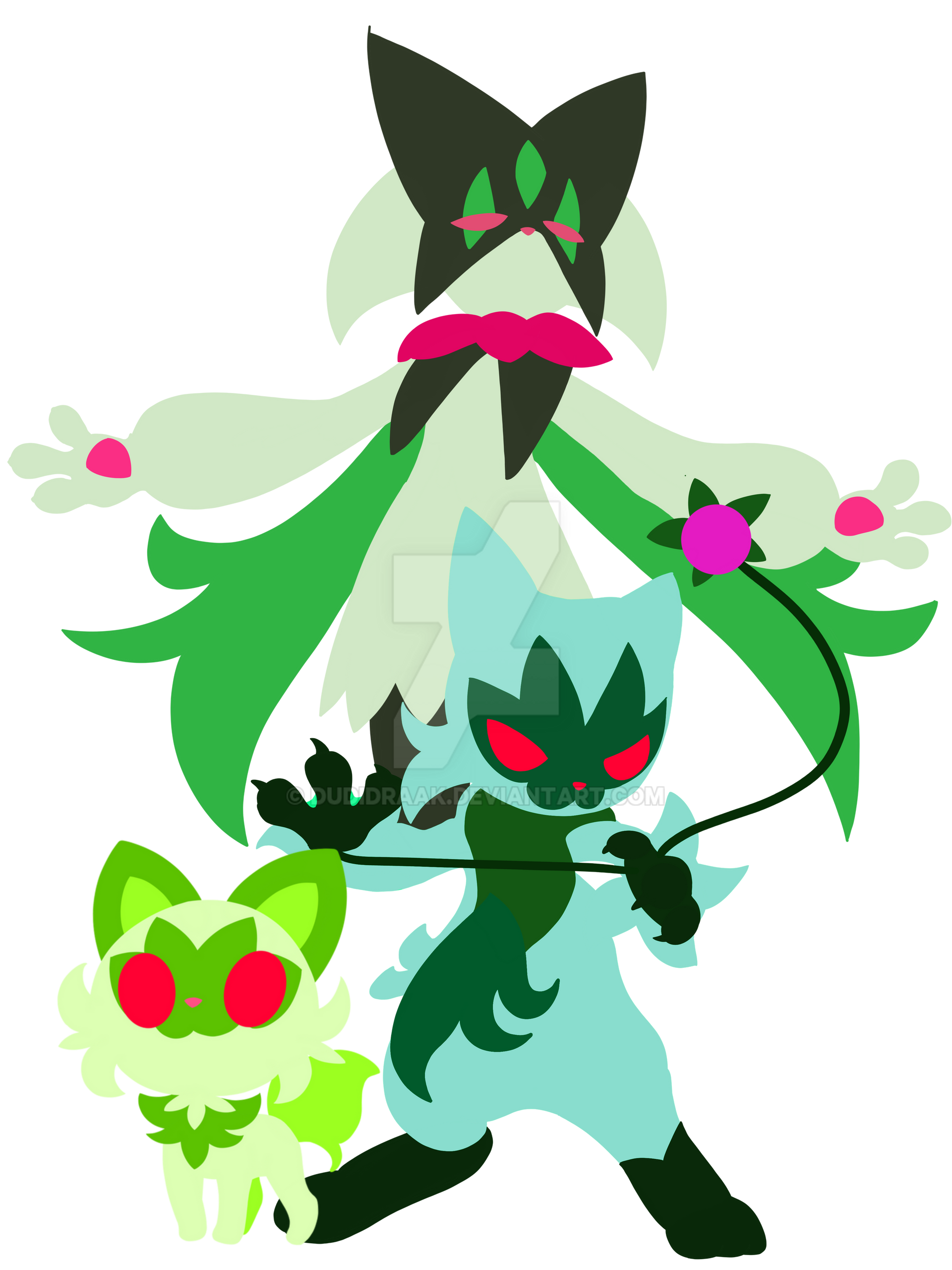 Sprigatito evolution by dudidraak on DeviantArt