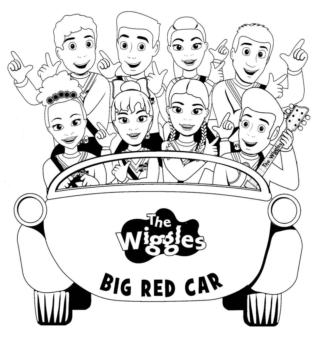 Big Red Car Wiggles Colouring Pages