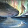 Northern Lights or Aurora Borealis in pastel