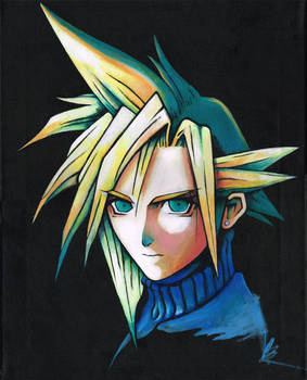FFVII CLOUD painting. To be sold on 26th March
