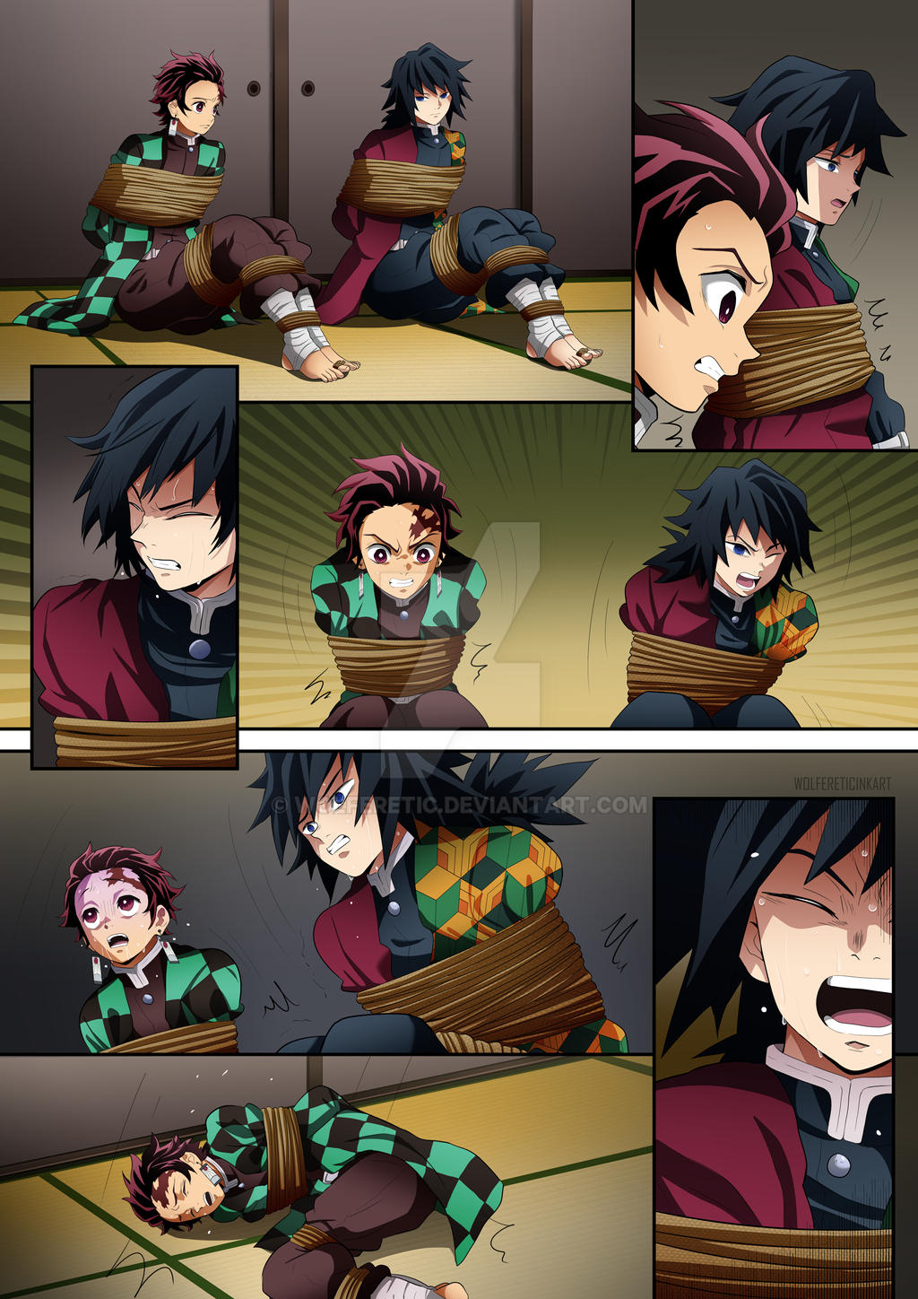 Doujinshi Commission: Tanjiro and Giyu prisoners by wolferetic on DeviantArt