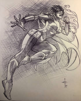 Batwoman Ballpoint Pen Sketch 2