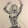 Captain Marvel Ballpoint Pen Illustration 