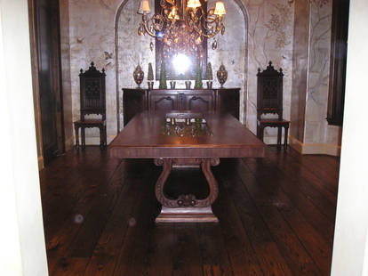 Carved walnut table