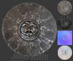 3D Skyrim shield made in zbrush