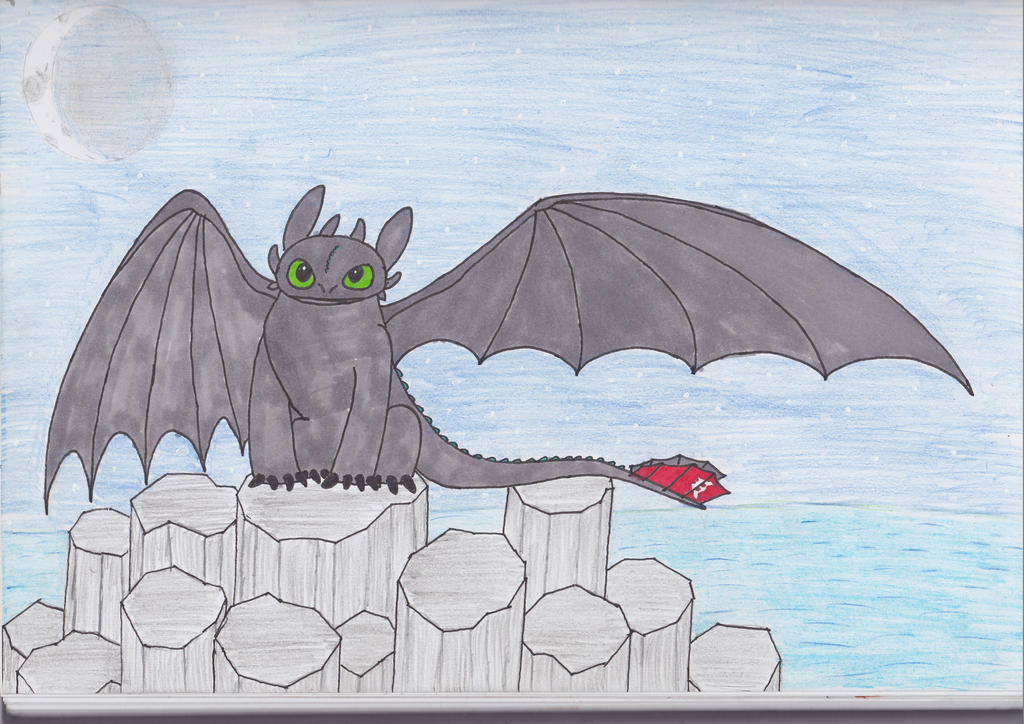 Toothless (art process, 2 of 3) by LunasAccountant