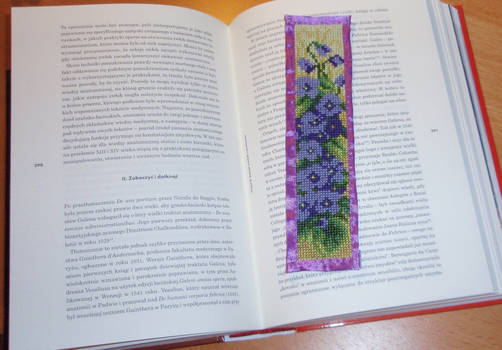 Bookmark #3 - violets finished