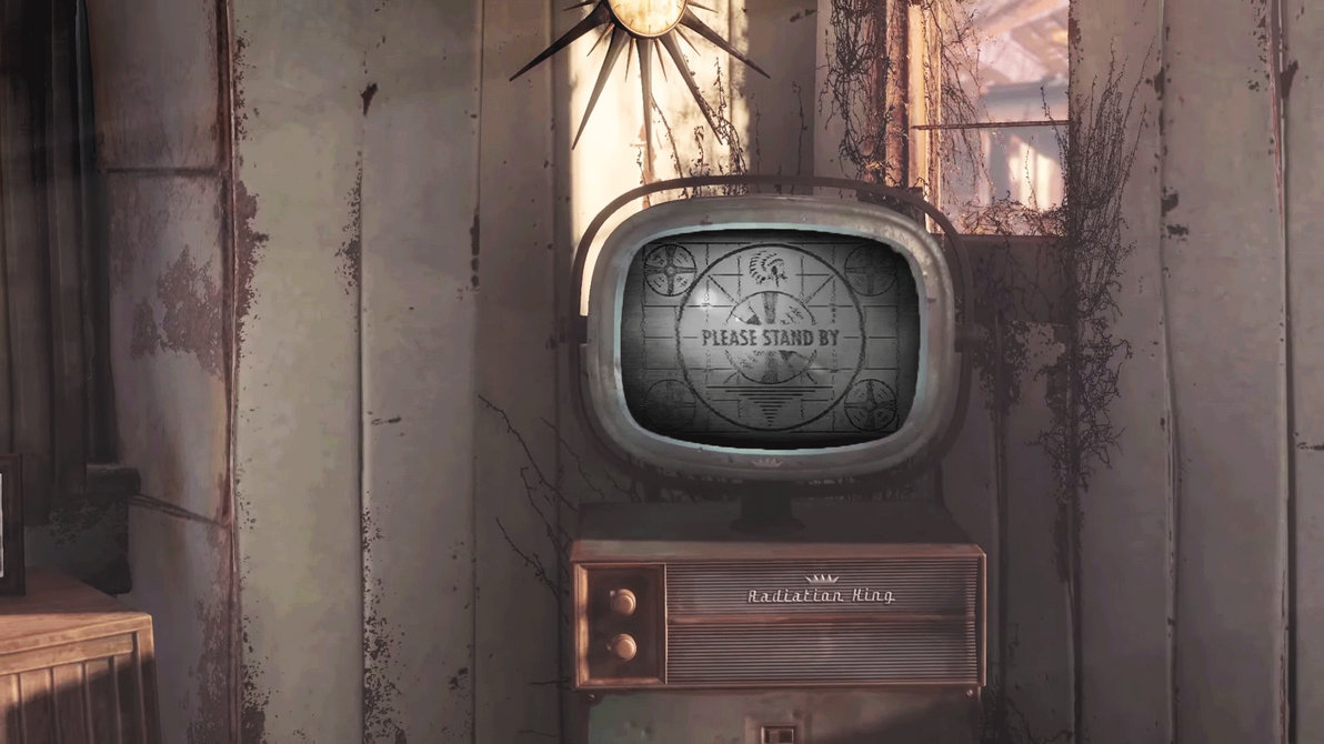 Fallout трейлер на русском. Фоллаут телевизор. Телевизор из Fallout 4. Fallout 4 please Stand by. Телевизор из фоллаута.