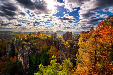 Bastei Autumn Sun