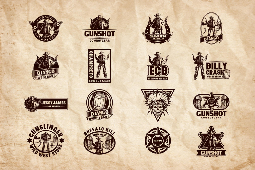 Django Wild West Badges by tsvcreative
