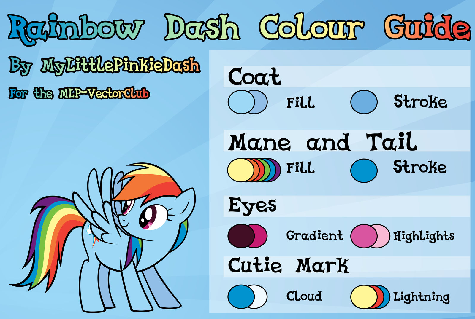 Rainbow Dash Colour Guide by Atmospark