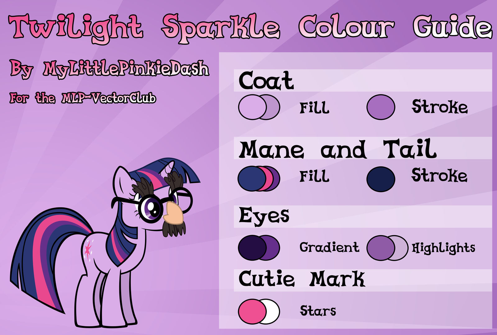 Twilight Sparkle Colour Guide by Atmospark