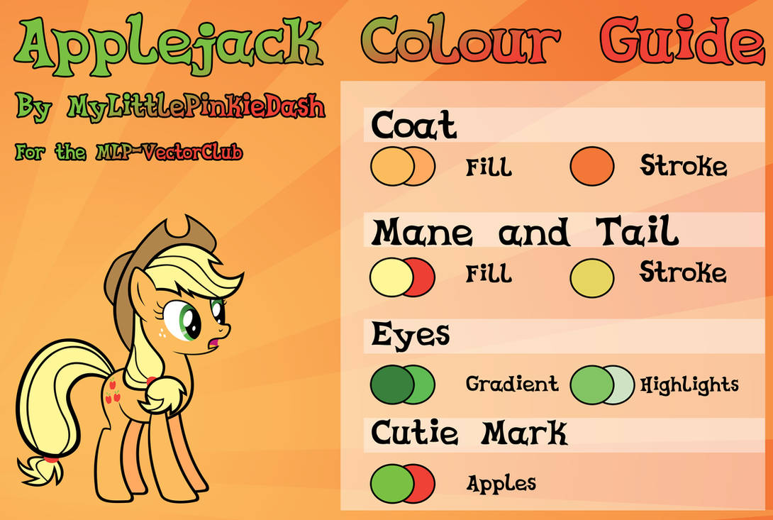 Applejack Colour Guide by Atmospark