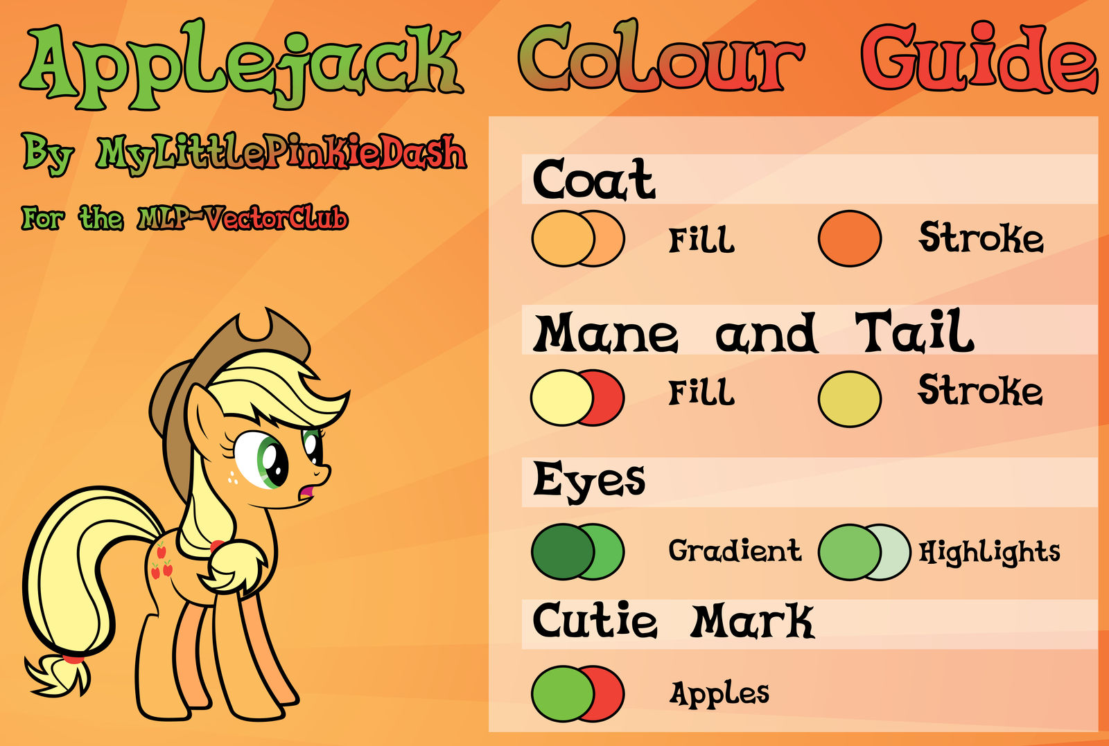 Applejack Colour Guide by Atmospark