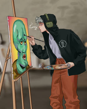 Yatora painting squidward