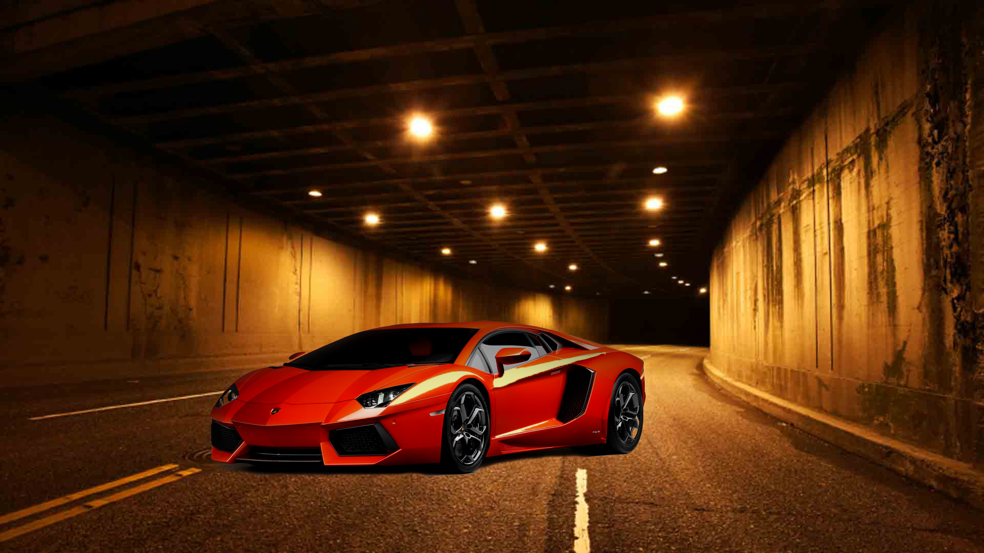 Aventador in tunnel