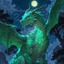 Default Imagine a majestic emerald dragon with shi