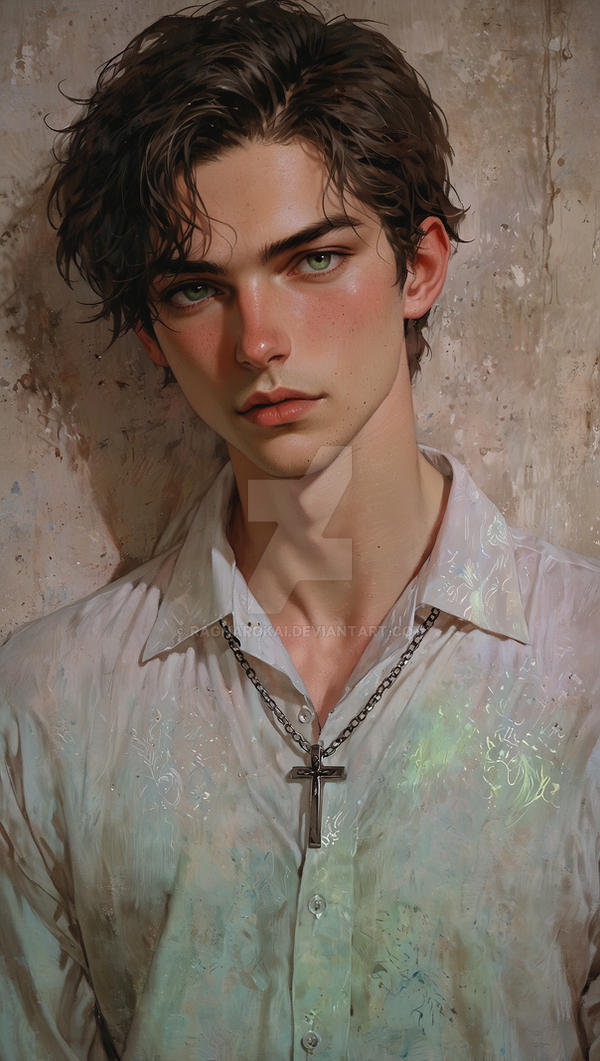Default A young man with soft yet intense features by RagnarokAI on ...
