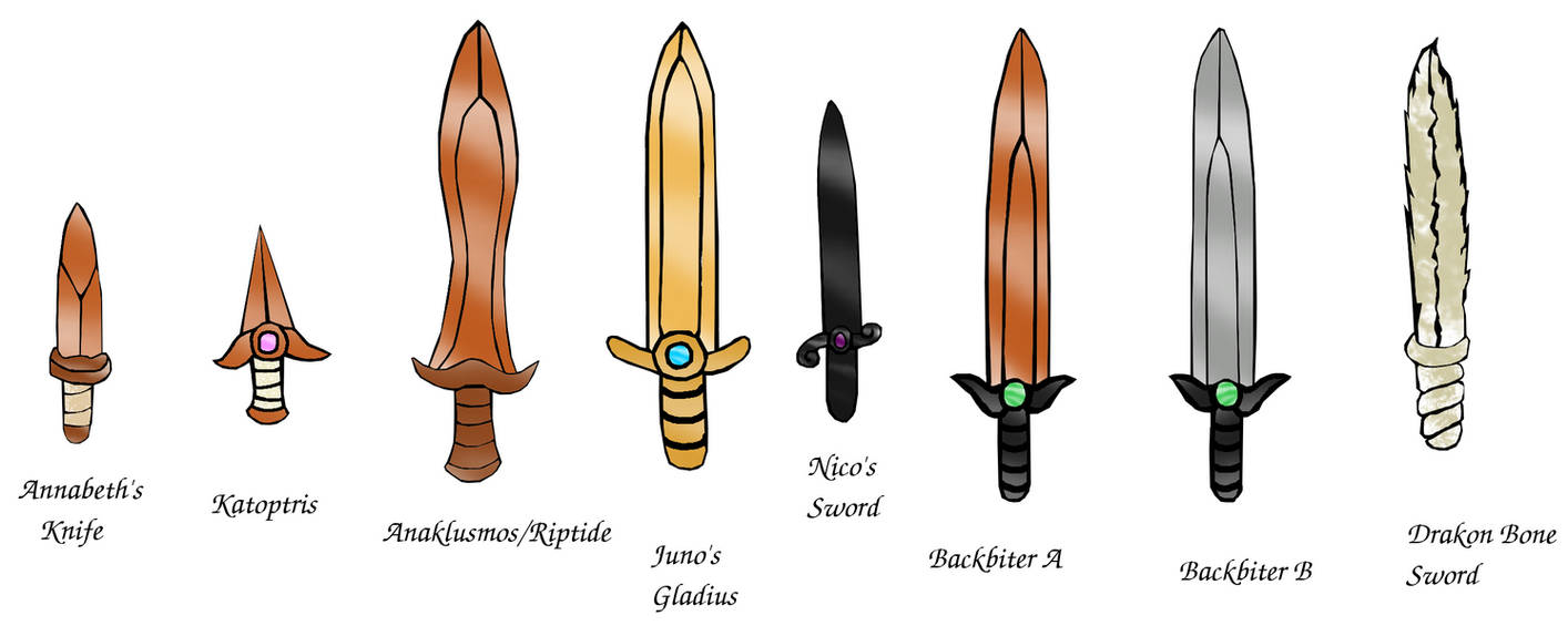Backbiter Vs Riptide Percy Jackson Weapons by Son-of-Illuvitar on DeviantArt