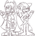 Sir JC and Sonic.exe- sketch by DraconequusPrincess