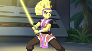 Lucy Triceratops as a Jedi Knight